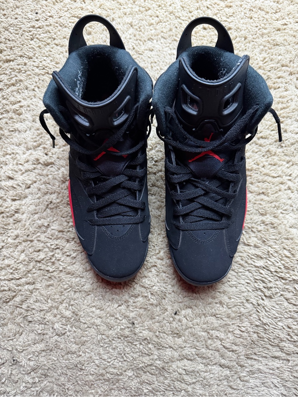 Jordan 6s Men’s Black and Red High-Top Basketball Sneakers